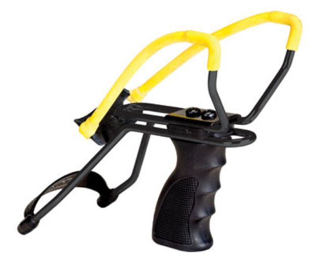 Picture of Daisy P51 P51 Slingshot w/ Pistol Grip Yellow Steel Frame Black Molded Sure-Grip w/Wrist Support Handle