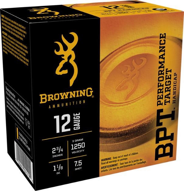 Picture of Browning Ammo B193641227 BPT Performance Target Handicap 12Gauge 2.75" 1 1/8oz 7.5Shot 25 Per Box/10 Case