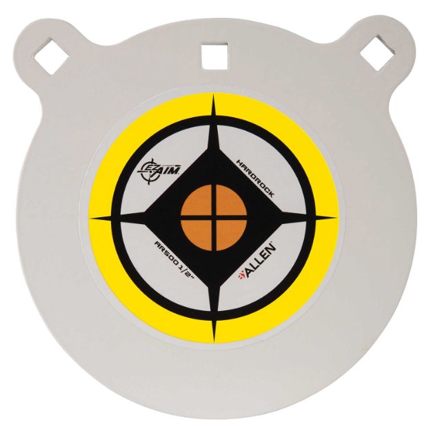 Picture of EZ-Aim 15598 Hardrock  8" Black/White/Yellow AR500 Steel Gong, 0.50" Thick, Hanging