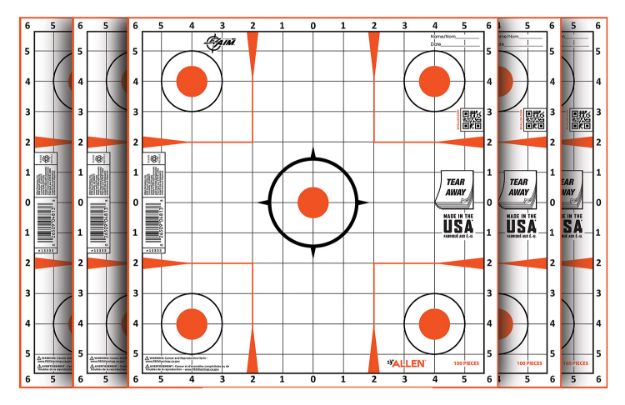 Picture of EZ-Aim 15333100 Sight-In  Grid Paper Self-Adhesive 12" x 12" Orange/White 100 Per Pack