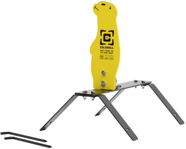 Picture of Caldwell 1178561 Auto Reset  Rifle Yellow AR500 Steel Prairie Dog Includes Ground Stakes