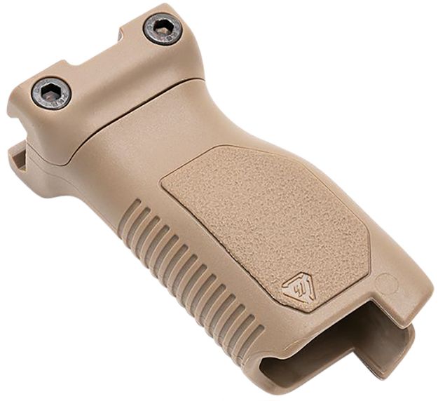 Picture of Strike Industries ARCMAGLFDE Angled Vertical Grip Long Flat Dark Earth Polymer with Cable Management Storage for M-LOK Rail