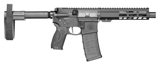 Picture of Smith & Wesson 13658 M&P15  223 / 5.56 NATO 7.50" Armornite Barrel 30+1, Fixed Arm Brace, Black Interchangeable Palmswell Grip Inserts, Manual Safety, Straight Buffer Tube, Optics Ready