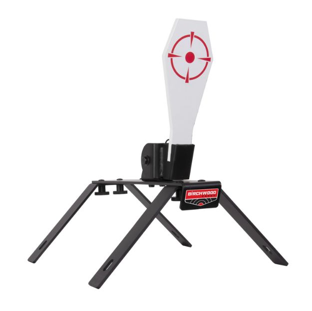 Picture of Birchwood Casey S7540 Spring Loaded Popper Target Black AR500 Steel Standing