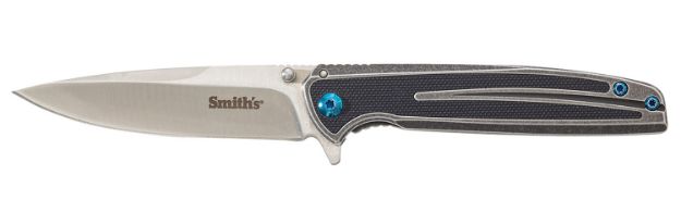 Picture of Smiths Products 51275 Imfima  3.26" Folding Drop Point Plain Bead Blasted 3Cr13MoV SS Blade/ Bead Blasted Stainless Steel Handle Includes Pocket Clip