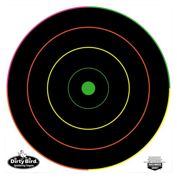 Picture of Birchwood Casey 35870 Dirty Bird  Bullseye Tagboard Target 12" 100 Per Pkg