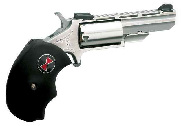 Picture of North American Arms BWL Black Widow  22 LR 5 Shot 2" Barrel, Overall Stainless Steel Finish, Finger Grooved Black Rubber Grip, Fixed Sights