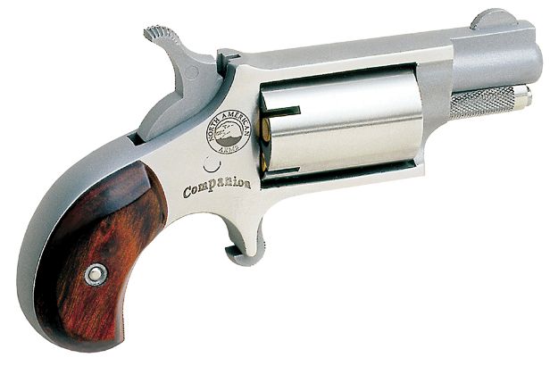 Picture of North American Arms 22LRCB Companion  SAO 22 Cal #11 Percussion 1.13" 5 rd Stainless Steel Rosewood Birdshead Grip