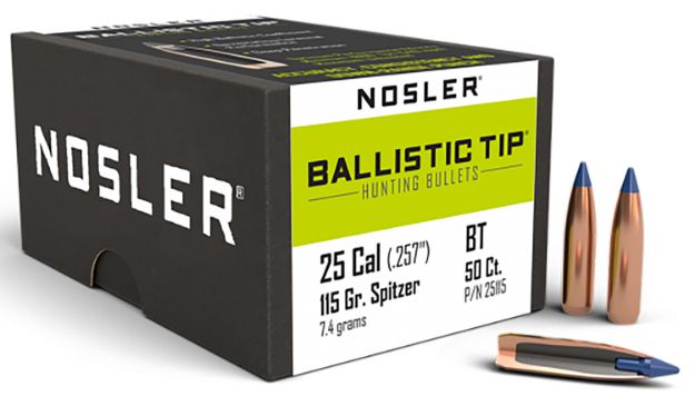 Picture of Nosler 25115 Ballistic Tip  25Cal 115gr Spitzer Point 50/Box