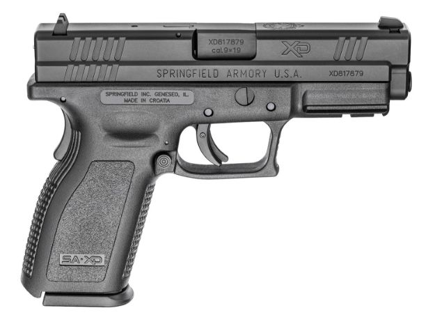 Picture of Springfield Armory XD9101 XD Service *CA Compliant 9mm Luger 10+1 4" Black Melonite Steel Barrel & Serrated Slide, Black Polymer Frame w/Picatinny Rail, Black Polymer Grip