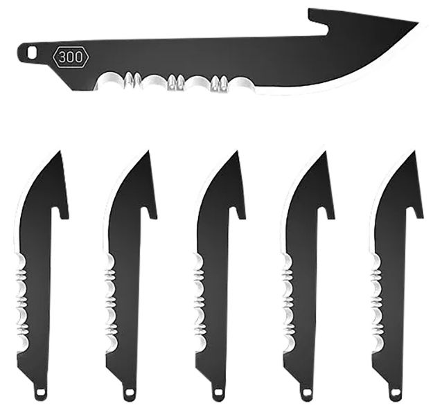 Picture of Outdoor Edge RRS30K6C Replacement Blades  6 3" Black Drop Point Serrated 420J2 SS Blades