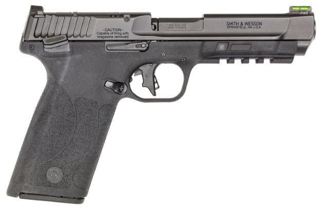 Picture of Smith & Wesson 14090 M&P 22 Full Size Frame 22 WMR 10+1 4.35" Black Armornite Tempo System Barrel, Black Armornite Optic Ready/Serrated Slide, Black Polymer Frame w/Picatinny Rail, Black Textured Grip