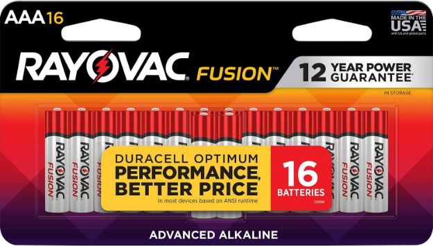 Picture of Rayovac 82416T02 AAA HIGH ENREGY Alkaline Batteries  Silver/Blue 1.5 Volts 1,123 mAh (16) Single Pack