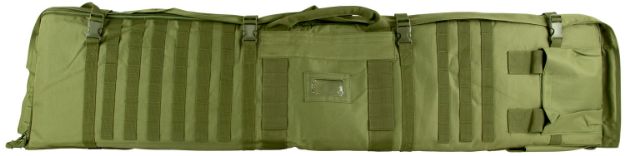 Picture of NcStar CVSM2913G VISM Deluxe Rifle Case with MOLLE Webbing, ID Window, Padding & Green Finish Folds out to 66" L x 35" W Shooting Mat 48" L x 11" H x 1.75" D Interior Dimensions