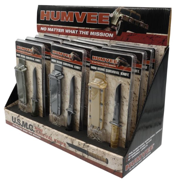 Picture of Humvee Adventure Gear HMVDBUSMC Humvee Combat Knife Display 3.5" USMC Combat Knife Display