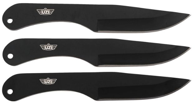 Picture of Uzi Accessories UZKTRW004 Throwing Knives IV Three, 8.25" Plain Black Stainless Steel