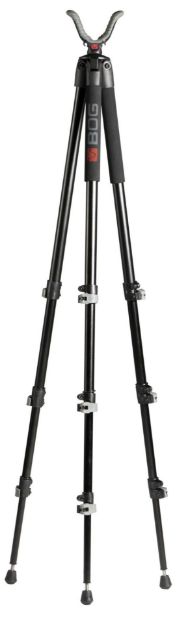 Picture of Bog-Pod 1100482 Folding Tripod Adrenaline made of Black Finish Aluminum with Foam Grip, Rubber Feet, 360 Degree Pan, 25 Degree Cant & 16-72" Vertical Adjustment