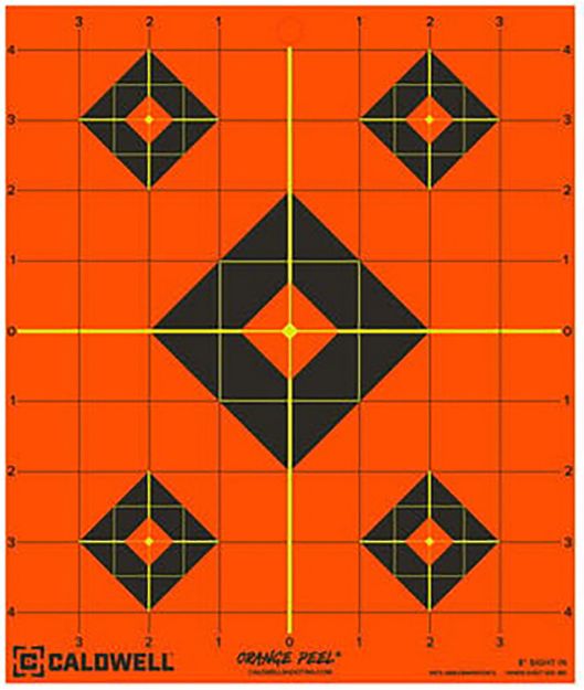 Picture of Caldwell 1166102 Orange Peel  Self-Adhesive Paper Black/Orange 8" Diamond 5 Pack