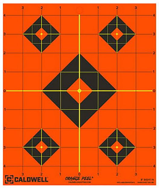 Picture of Caldwell 1166103 Orange Peel  Self-Adhesive Paper Black/Orange 8" Diamond 25 Pack