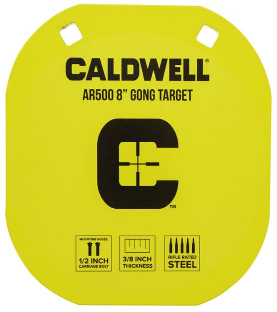 Picture of Caldwell 1116703 Gong  8" Yellow AR500 Steel 0.38" Thick Hanging