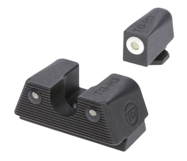 Picture of TruGlo TGTG231G1XW Tritium X  Low, White Outline Tritium Front/ Green Tritium Rear/Black Nitride Fortress Frame, Compatible w/Most Glock Except MOS, Front Post/Rear Dovetail Mount