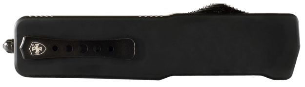 Picture of Templar Knife MZBR121 Premium Weighted Slim 3.16" OTF Dagger Plain Black Oxide Stonewashed Powdered D2 Steel Blade/4.93" Black Rubber/Aluminum Zinc Alloy Handle