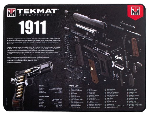 Picture of TekMat TEKR2019113D 1911 3D Ultra 20 Cleaning Mat 1911 Parts Diagram 15" x 20"