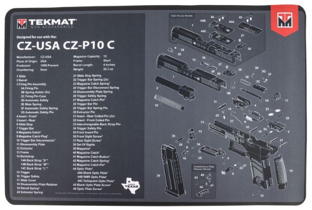 Picture of TekMat TEKR17CZP10C CZ P-10C Cleaning Mat CZ P-10C Parts Diagram 11" x 17"