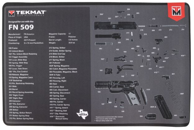 Picture of TekMat TEKR17FN509 FN 509 Cleaning Mat FN 509 Parts Diagram 11" x 17"