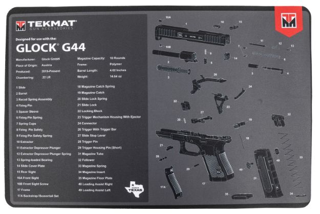 Picture of TekMat TEKR17GLOCK44 Glock 44 Cleaning Mat Glock 44 Parts Diagram 11" x 17"