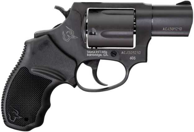 Picture of Taurus 2605021 605  38 Special +P or 357 Mag 5 Shot 2" Barrel, Overall Matte Black Oxide Finish Steel, Finger Grooved Black Rubber Grip & Fixed Sights