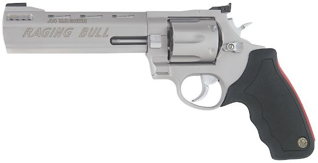 Picture of Taurus 2444069 444 Raging Bull 44 Rem Mag 6rd 6.50" Stainless Black Rubber Grip