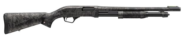 Picture of Winchester Repeating Arms 512457395 SXP Defender Compact 12 Gauge Pump 3" 5, 2 3/4" Shells 18" Forged Carbon Hydrodip Steel Barrel, Aluminum Receiver, Fixed Forged Carbon Hydrodip Synthetic Stock