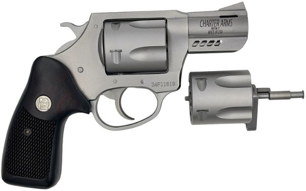 Picture of Charter Arms 73920 Mag Pug & Pitbull  38 Special 357 Mag 9mm 5 Shot 2.2" Stainless Steel Classic Walnut Wood Grip