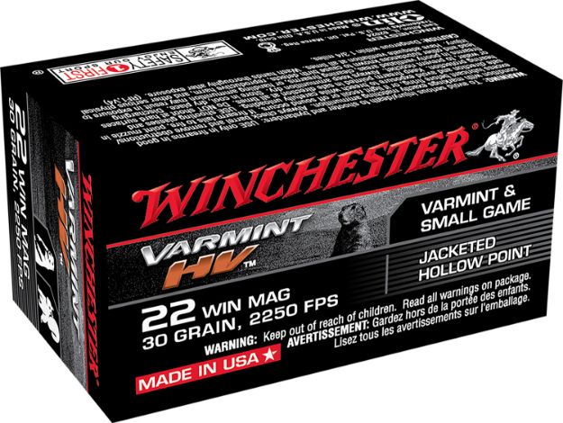 Picture of Winchester Ammo S22M2 Varmint HV  22WMR 30gr Jacketed Hollow Point 50 Per Box/40 Case