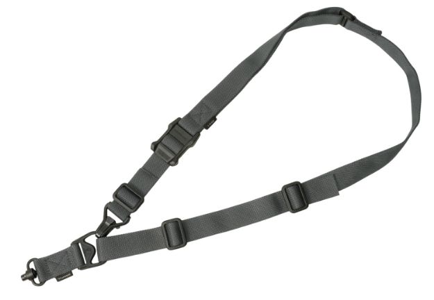 Picture of Magpul MAG515-GRY MS3 Single QD Sling GEN2 made of Nylon Webbing with Gray Finish, Adjustable One-Two Point Design & QD Swivel for Rifles