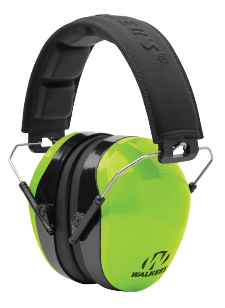 Picture of Walker's GWPDCPMHVG Advanced Protection Passive Muff 26 dB Over the Head Lime Green/Black Polymer