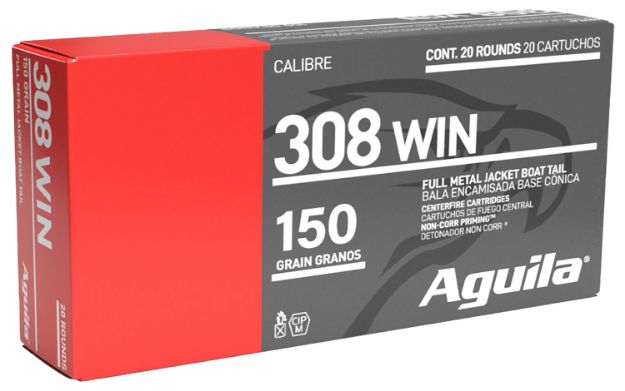 Picture of Aguila 1E308110 Target & Range Rifle 308Win 150gr Full Metal Jacket Boat Tail 20 Per Box/25 Case