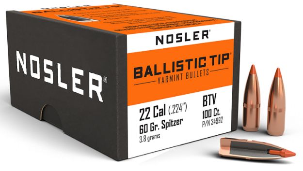 Picture of Nosler 34992 Ballistic Tip  22Cal 60gr Spitzer 100/Box