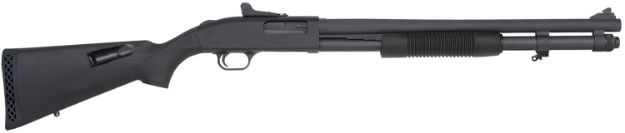 Picture of Mossberg 51668 590A1 Tactical 12 Gauge 3" 8+1 20" Parkerized Heavy-Walled Barrel Black Rec with Ghost Ring Rear Sight Black Fixed with Storage Compartment Stock Right Hand (LE)