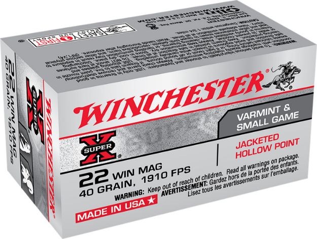 Picture of Winchester Ammo X22MH Super X  22WMR 40gr Jacketed Hollow Point 50 Per Box/40 Case