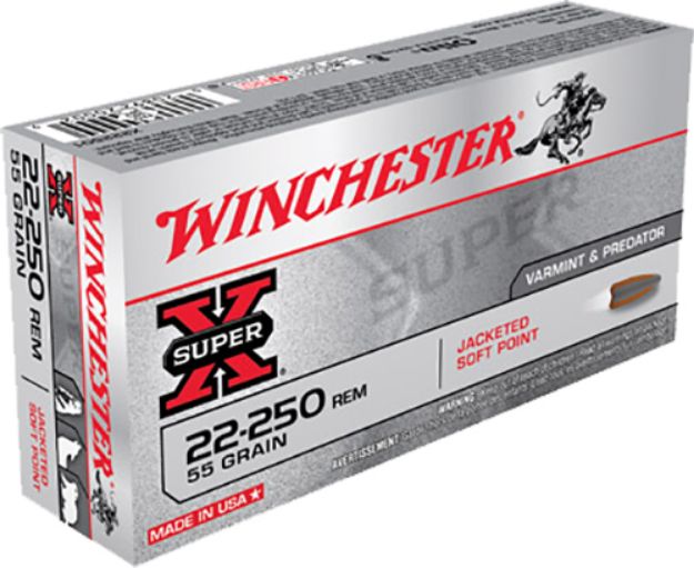 Picture of Winchester Ammo X222501 Super X  22-250Rem 55gr Jacketed Soft Point 20 Per Box/10 Case