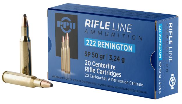 Picture of PPU PP222 Standard Rifle  222Rem 50gr Soft Point 20 Per Box/50 Case