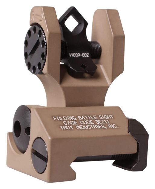 Picture of Troy Ind SSIGDOARFFT00 Rear Folding BattleSight Dioptic  Flat Dark Earth Folding for AR-15