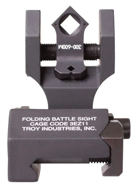 Picture of Troy Ind SSIGFBSTTBT00 Tritium Rear Folding BattleSight Round  Black Hardcoat Anodized Folding for AR-15