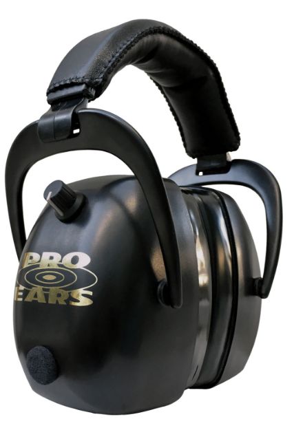 Picture of Pro Ears PEG2RMB Gold II 30 Electronic Muff 30 dB Over the Head Black/Gold Adult 1 Pair