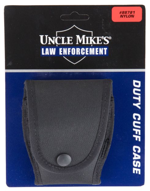 Picture of Uncle Mike's 88781 Duty Cuff Case  Single Style made of Nylon with Black Finish & Flap for 2.25" Belt Sizes