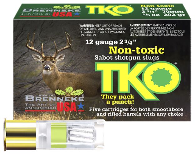 Picture of Brenneke SL122TKO TKO  12Gauge 2.75" 2/3oz Slug Shot 5 Per Box/50 Case