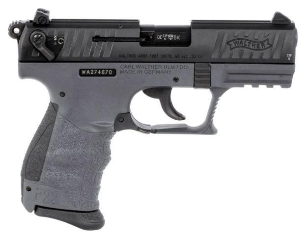 Picture of Walther Arms 5120365 P22 *CA Compliant 22 LR 3.42" 10+1 Tungsten Gray Polymer Frame Black Steel Slide Black Polymer Grip