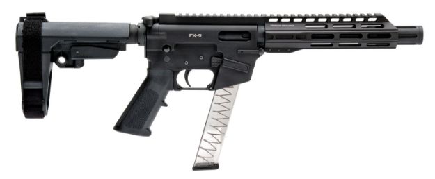 Picture of Freedom Ordnance FX-9P8S FX-9  9mm Luger 8" 31+1 Black Anodized Black Polymer SBA3 Pistol Brace